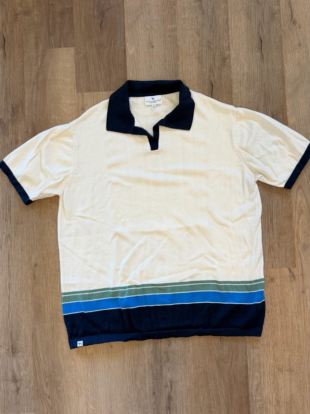 Simply Southern Outfitters Men’s XL Knit Polo Coastal Stripe Shirt